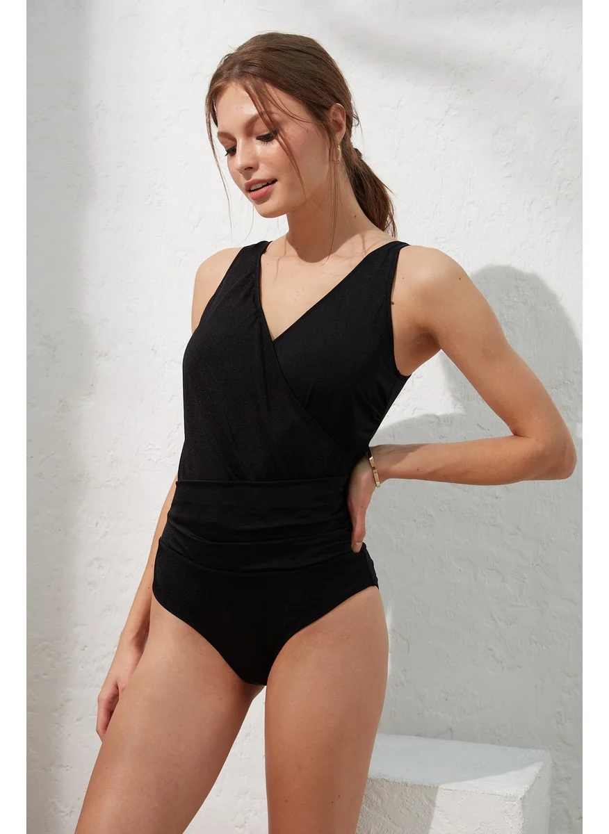 بيير كاردان Rafe Double Breasted Corded Swimsuit Black 221133