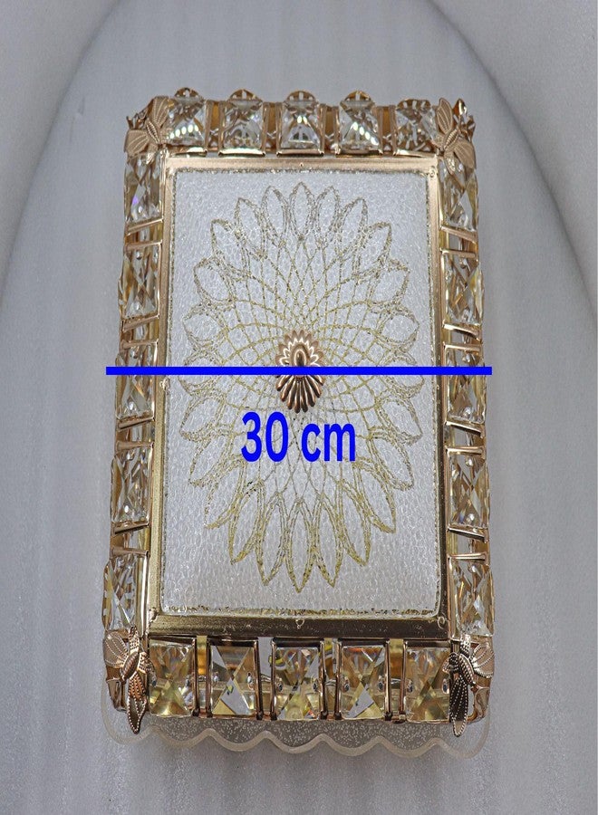 swanart مصباح سقف كريستالي أنيق من سوانارت - مصباح سقف مربع بتقنية LED لغرفة النوم، غرفة المعيشة، الردهة - ثريا كريستالية عصرية بإضاءة بيضاء دافئة - Image 2