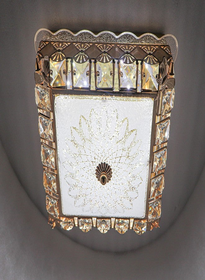 swanart مصباح سقف كريستالي أنيق من سوانارت - مصباح سقف مربع بتقنية LED لغرفة النوم، غرفة المعيشة، الردهة - ثريا كريستالية عصرية بإضاءة بيضاء دافئة - Image 3
