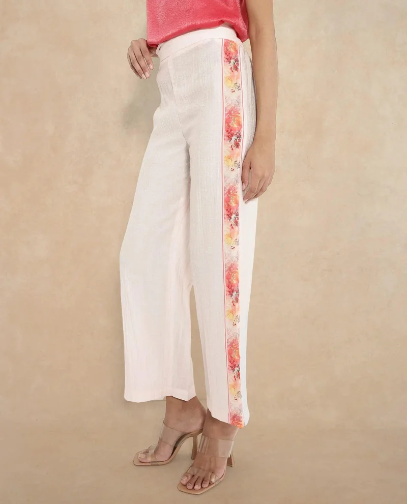Rareism Women's Floral Print Tapered Ankle-Length Trouser