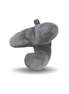 ASKAN CREATION Portable J Shape Travel Neck Pillow Velvet Fabric Multipurpose Neck Support for Men and Women While Sleeping Reading Travelling 3 Way Support Available