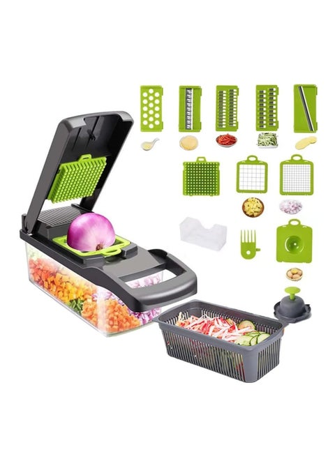 Vegetable Chopper, 12 in 1 Onion Mincer Chopper Dicer Mandoline Slicer, Fruit Food Chopper Vegetable Spiralizer Onion Cutter,Veggie Slicer Manual for Garlic, Cabbage, Carrot, Potato,Salad
