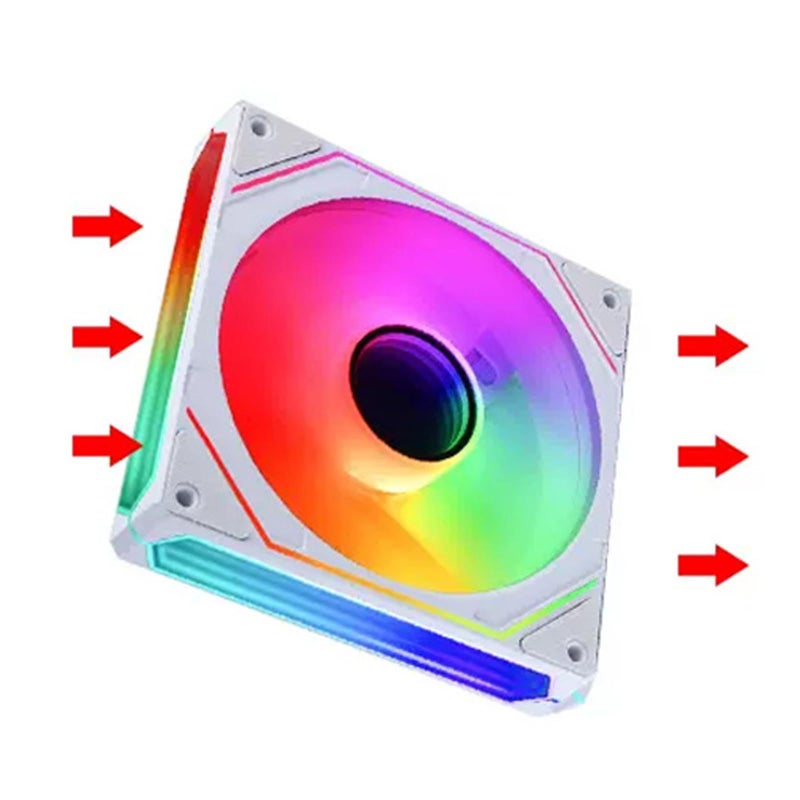 White Reverse 12cm Computer Chassis ARGB PWM Cooling Fan 5V 3Pin 61 5CFM Quiet - Image 5