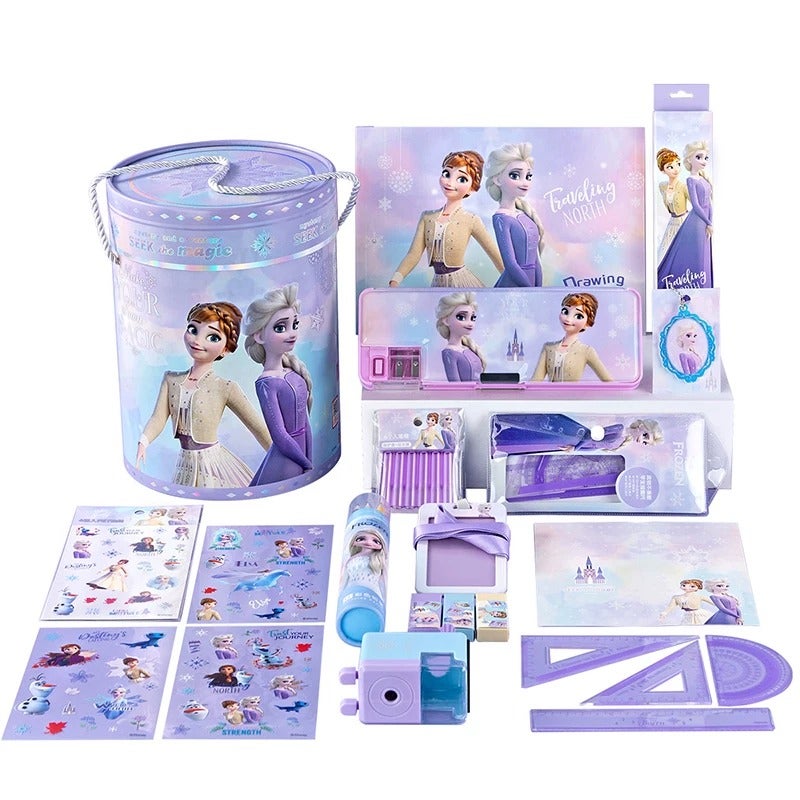 Disney Official Frozen Stationery Set - Hug Bucket Gift Box for Girls - School Supplies - Ice and Snow Style - Image 1