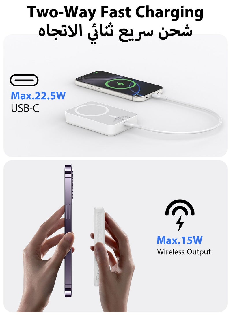 DUDAO Magnetic Wireless Power Bank 10000mAh, Portable Charger with Smart Temperature Control - Image 3