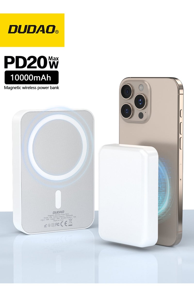 DUDAO Magnetic Wireless Power Bank 10000mAh, Portable Charger with Smart Temperature Control - Image 1