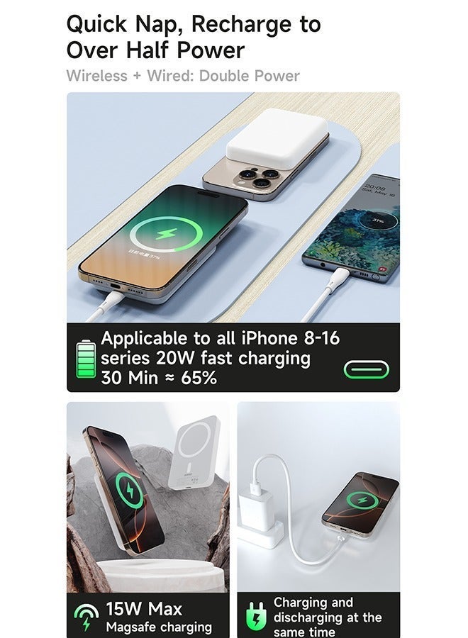 DUDAO Magnetic Wireless Power Bank 10000mAh, Portable Charger with Smart Temperature Control - Image 5