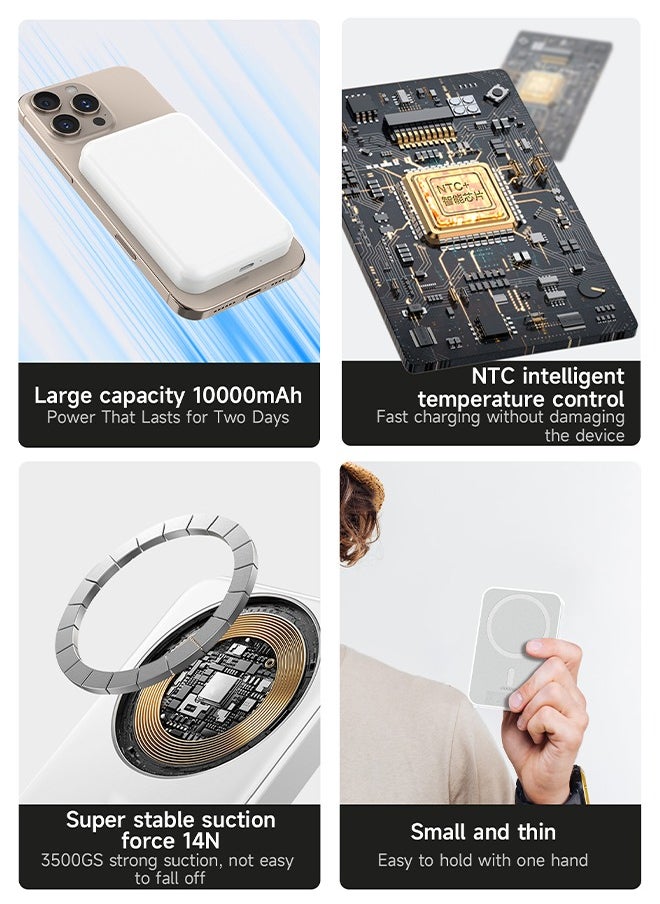 DUDAO Magnetic Wireless Power Bank 10000mAh, Portable Charger with Smart Temperature Control  - Image 2