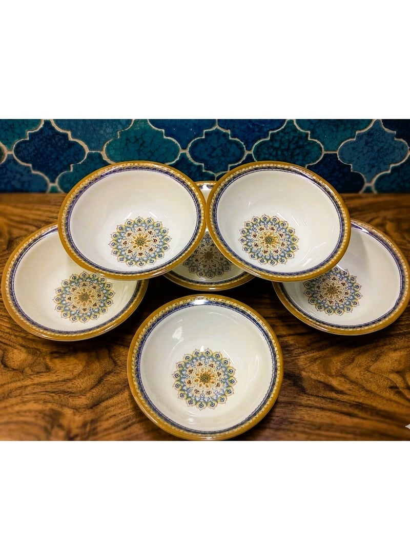 6 Pieces Melamine 5 Inch Bowls with Decorative Pattern - Image 1