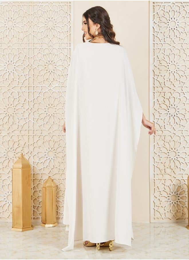 Styli - Cut Out Embroidered Abaya and Inner Dress Set - Image 1