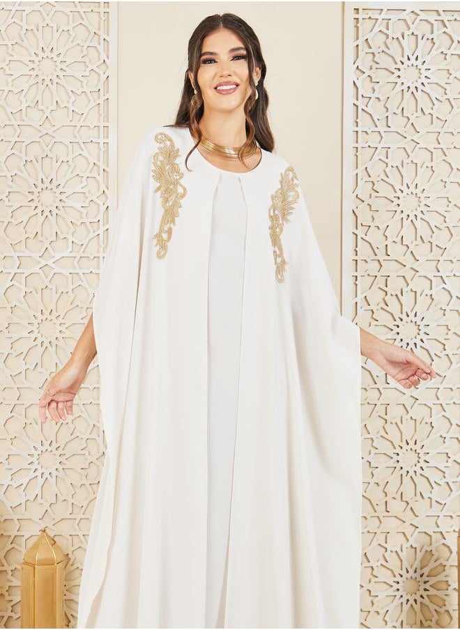 Styli - Cut Out Embroidered Abaya and Inner Dress Set - Image 1