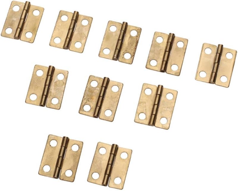 klarako 10x Antique Brass Mini Hinges Small Butterfly Butt Hinges for Wooden Jewelry Boxes Chests Furniture