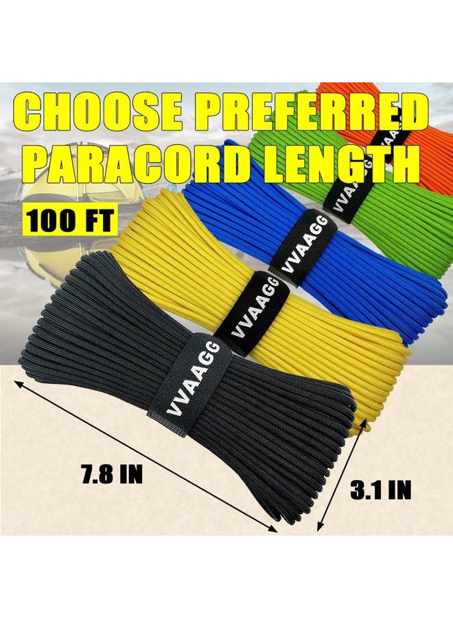 VVAAGG 1000 Black Paracord Rope 100FT Utility Nylon Heavy Duty 12 Strand Parachute Cord for Camping, Tent, Clothsline, Outdoor Hiking, Fishing, Survival Braceletand, Marine Weatherproof Rope (100FT) - Image 3