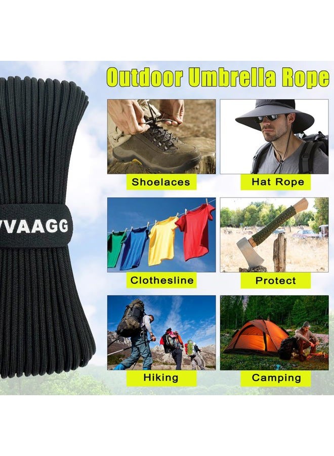 VVAAGG 1000 Black Paracord Rope 100FT Utility Nylon Heavy Duty 12 Strand Parachute Cord for Camping, Tent, Clothsline, Outdoor Hiking, Fishing, Survival Braceletand, Marine Weatherproof Rope (100FT) - Image 5