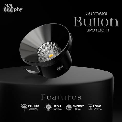 Murphy 3 Watts Gun Metal Button LED Warm White(Golden Yellow) Round LED Spot Light, Pack of 8 - Image 2