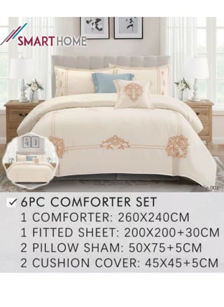 Embroidered two-sided quilt set, two-sided mattress, consisting of 6 pieces, quilt with 6-piece filling, 100% microfiber, quilt size 240 x 260 cm - pzsku/ZDCDE745CCB06B5BDCF30Z/45/_/1732190264/6b2cd82a-16c6-4980-9a49-9d4c5982b45a