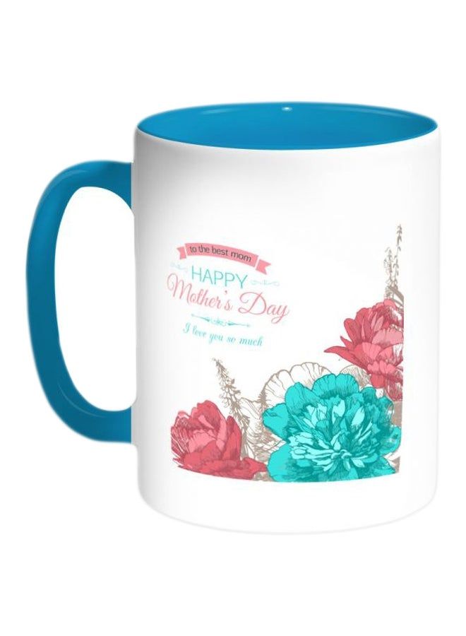 RKN Happy Mothers Day Printed Coffee Mug Turquoise/White/Red - Image 2