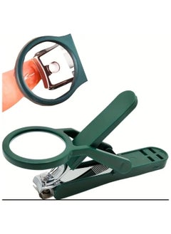 LDQ LDQ Ergonomic Stainless Steel Nail Clippers With Magnifying Glass-Concave Blade, Non-Splash, Rubber Handle, Comfortable Grip.  - Image 1