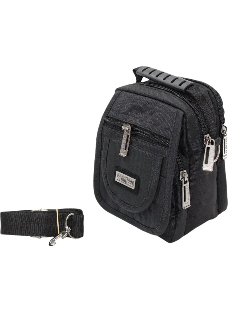 Başkent Çanta Başkent Bag Black Fabric Handled Bag with Hand and Shoulder Straps