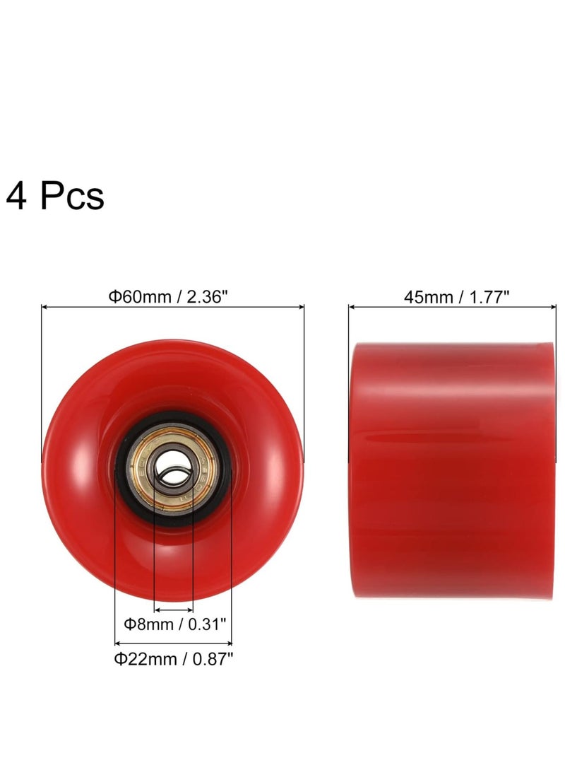 Generic 60x45MM 78A Skateboard Wheels With Bearings 4PCS With T-Tool, Red  - Image 5