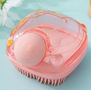 SHOPECOM Silicone Shampoo Massage Brush with Soap Gel Dispenser Function Soft Bristles for Sensitive Skin Exfoliating Body Shower Scrubber Loofah Bath Hand Scalp Kids Pet Grooming Wash(1) - Image 1