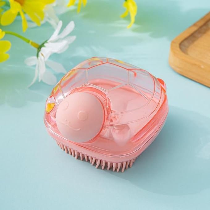 SHOPECOM Silicone Shampoo Massage Brush with Soap Gel Dispenser Function Soft Bristles for Sensitive Skin Exfoliating Body Shower Scrubber Loofah Bath Hand Scalp Kids Pet Grooming Wash(1) - Image 4