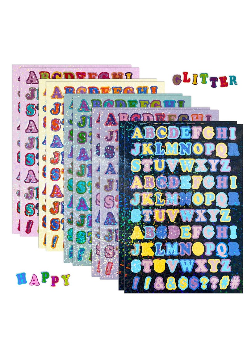 Vibrant Glitter Alphabet Stickers - 880 Self-Adhesive Letters for Kids' Crafts, Scrapbooking & DIY Projects - Perfect for Home, School & Office Decor - Image 1