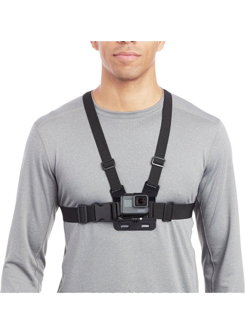 Basics Adjustable Chest Mount Harness for GoPro Camera, Compatible with GoPro Hero Series, Black - Image 1