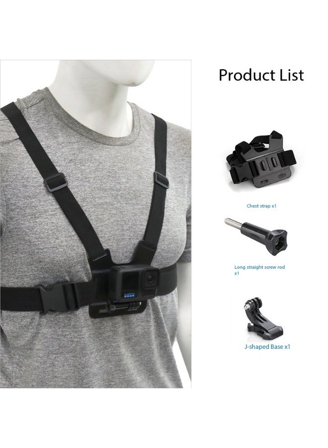 Basics Adjustable Chest Mount Harness for GoPro Camera, Compatible with GoPro Hero Series, Black - Image 3