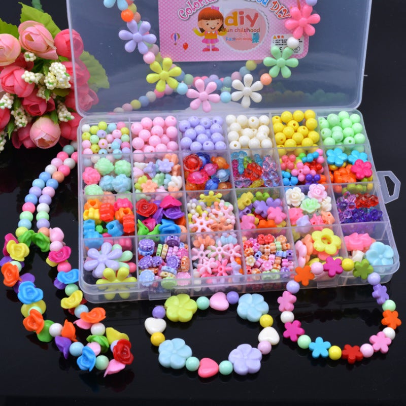 DIY Bracelet Making Kit 24 Colorful Cartoon Beads Set For Kids Ages 4-6 - Intelligence Development Toy for Creative Jewelry Crafting - Image 3