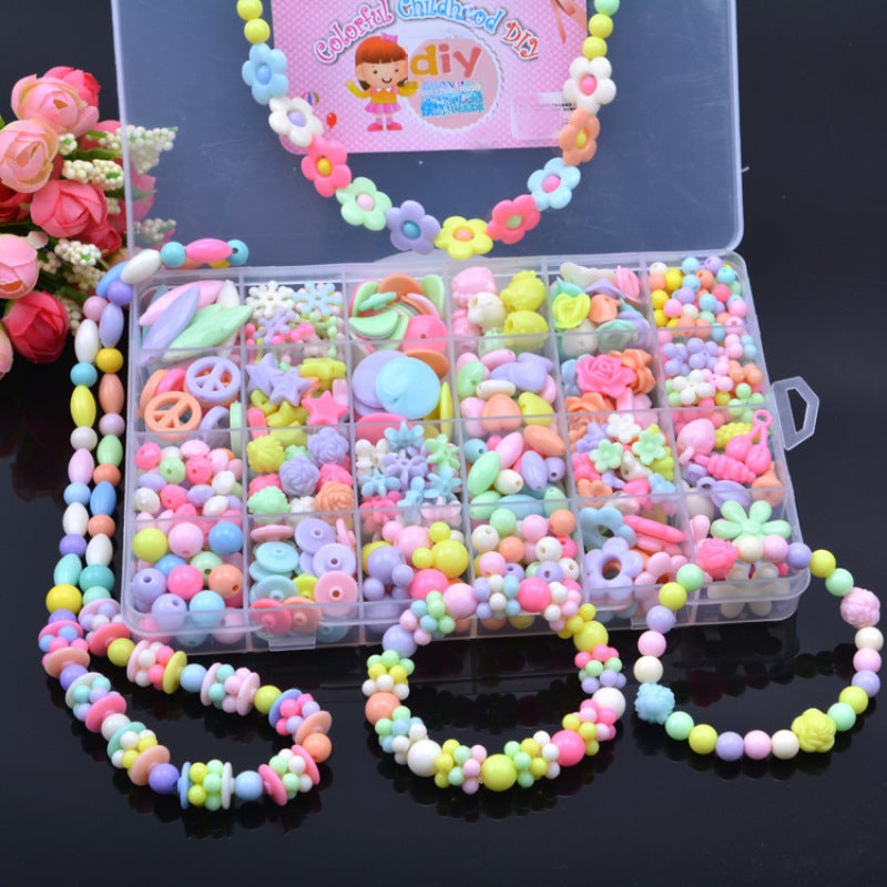 DIY Bracelet Making Kit 24 Colorful Cartoon Beads Set For Kids Ages 4-6 - Intelligence Development Toy for Creative Jewelry Crafting - Image 2