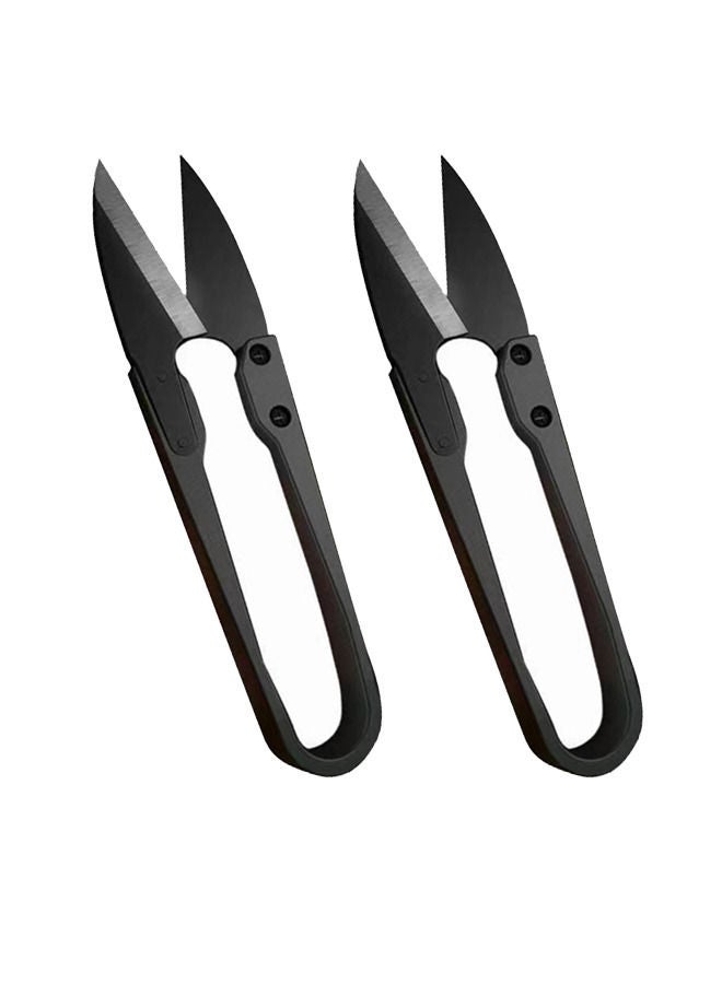 Depend 2PCS Sewing Scissors Set - U Sewing Scissors Clippers - Embroidery Yarn Scissors Mini Thread Sewing Cutter - Arn Fishing Mini Small Snips T Nipper - DIY Supplies - Black - Image 1