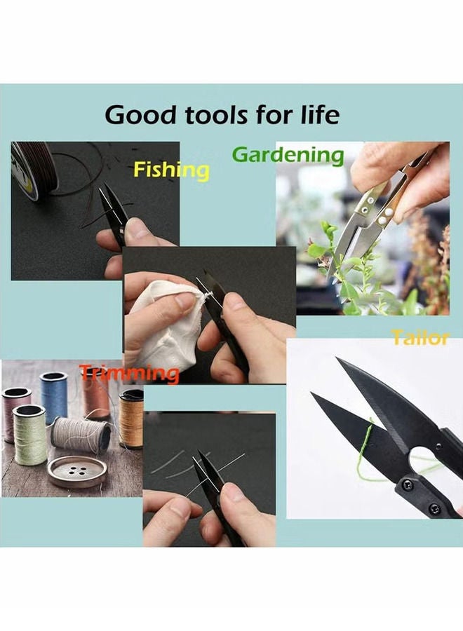 Depend 2PCS Sewing Scissors Set - U Sewing Scissors Clippers - Embroidery Yarn Scissors Mini Thread Sewing Cutter - Arn Fishing Mini Small Snips T Nipper - DIY Supplies - Black - Image 4