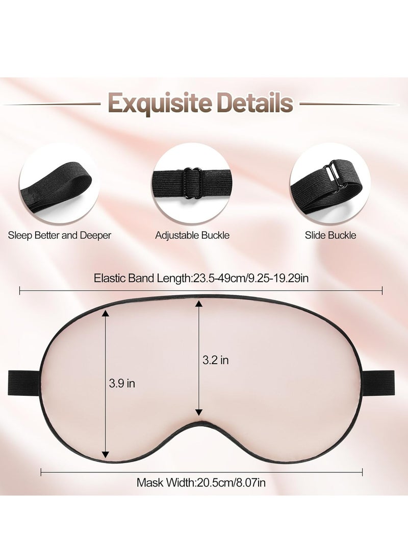 Oasisgalore Silk Eye Sleep Mask Adjustable Strap, Comfortable & Soft Eye Mask Satin Eye Mask for Men & Women (Pink)  - Image 3