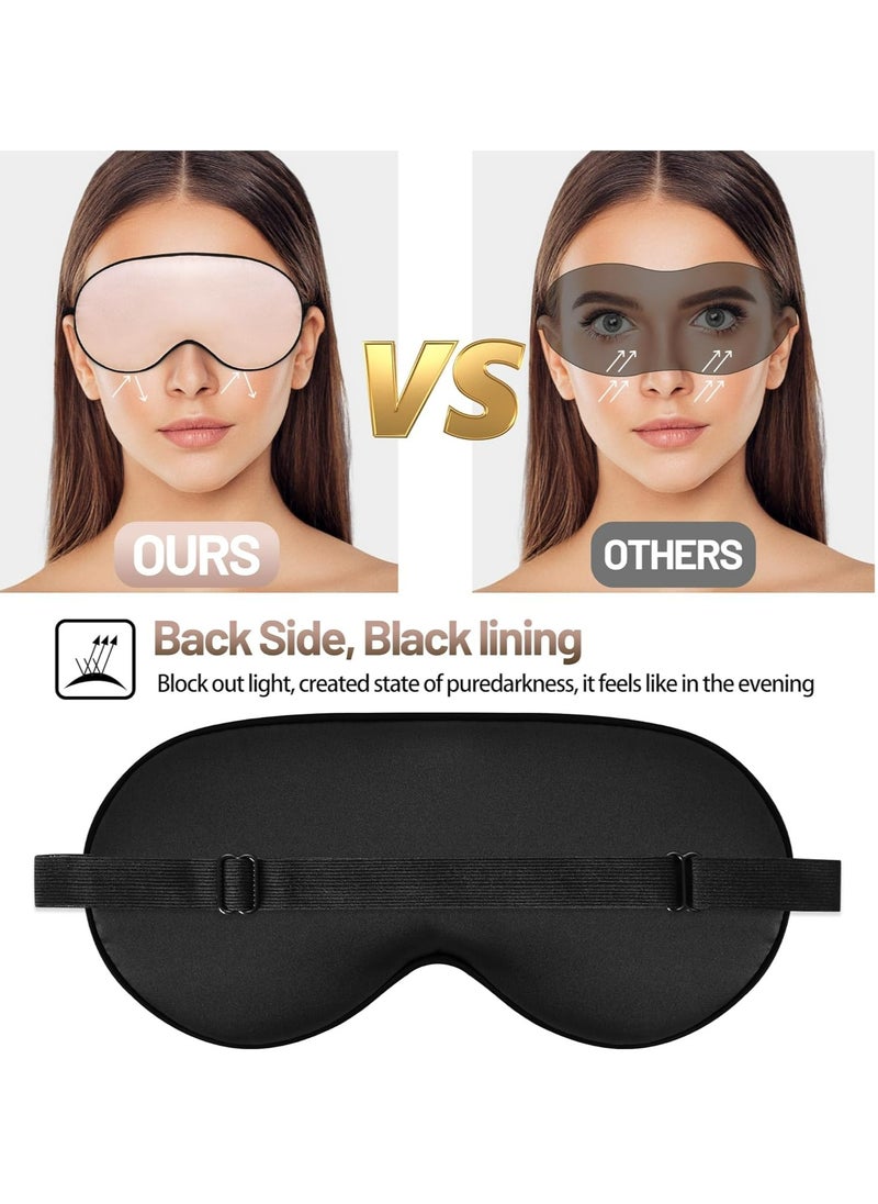 Oasisgalore Silk Eye Sleep Mask Adjustable Strap, Comfortable & Soft Eye Mask Satin Eye Mask for Men & Women (Pink)  - Image 4