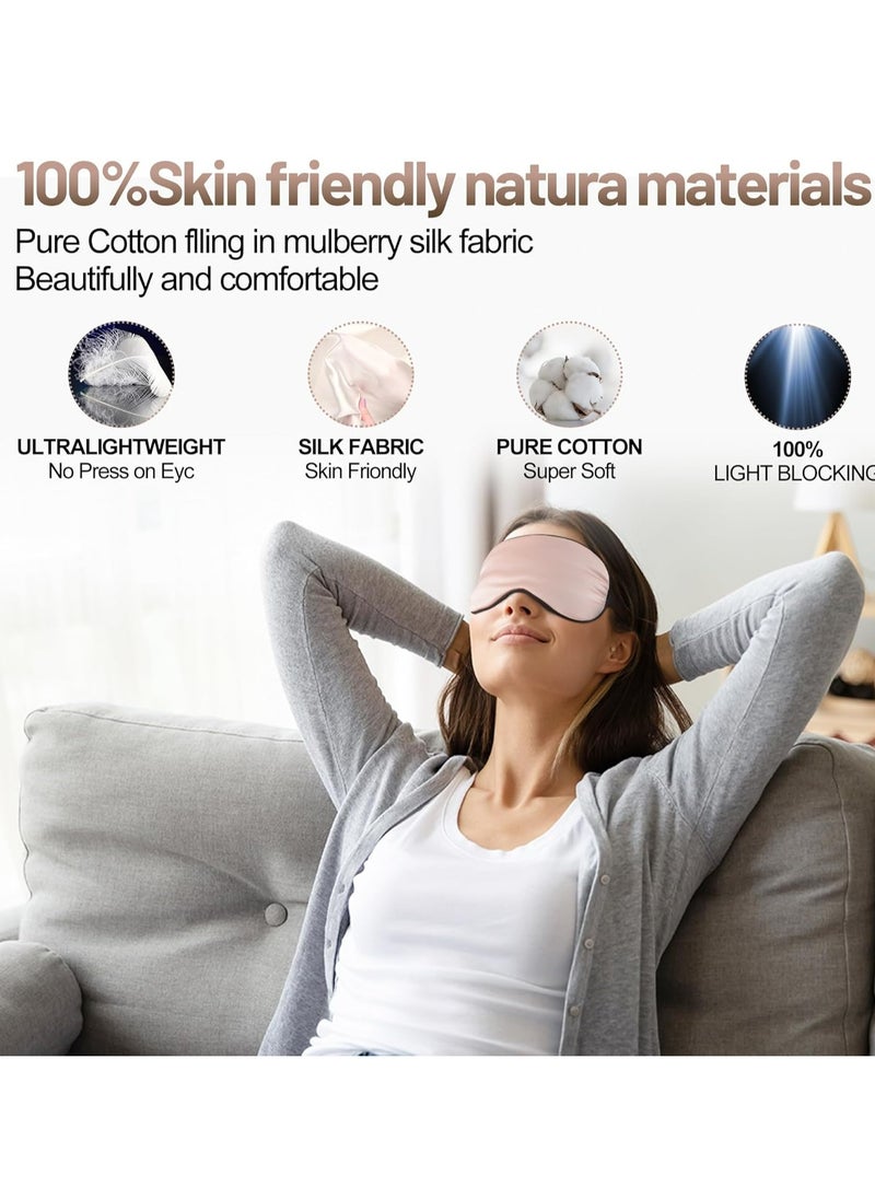 Oasisgalore Silk Eye Sleep Mask Adjustable Strap, Comfortable & Soft Eye Mask Satin Eye Mask for Men & Women (Pink)  - Image 5