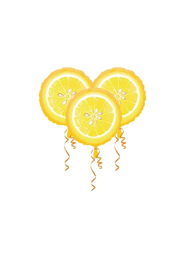 Artisan Owl Set Of 3 Lemon 18" Foil Party Balloons - Image 1