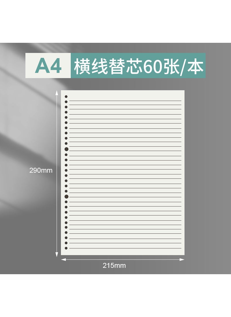 Generic - B5 Binder Cover A4 Transparent 8-Hole Folder A4 horizontal line 30-hole core paper 60 sheets - Image 1