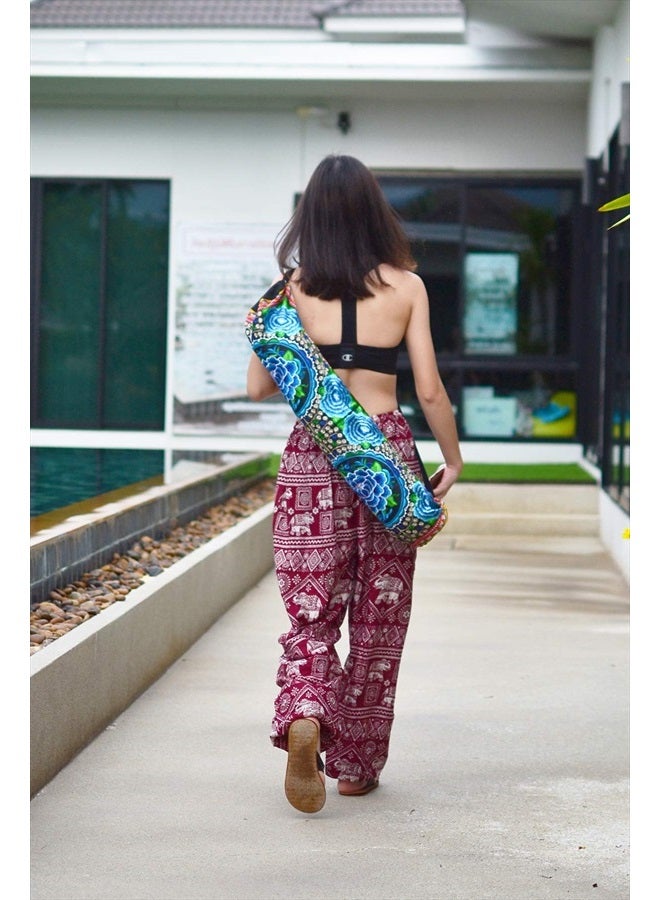 Your Cozy Harem Pants Womens Plus Bohemian Yoga Elephant Beach Casual Printed Drawstring Trousers (Peacock Violet XL) - Image 4