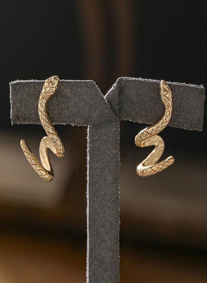 GLMOCM Gold Snake Earrings for Women Vintage Snake Stud Earrings Halloween Goth Earrings Punk snake Accessories Jewelry Gifts for Women (Gold) - Image 5