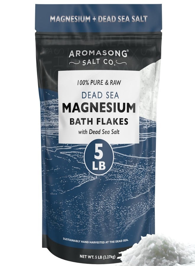 Aromasong Raw Magnesium Flakes for Bath + Dead Sea Salt for Soaking - 5 Lb Resealable Pack Magnesium Chloride Flakes - Organic Bath Salt Relaxing Mineral Soak (Packaging May Vary) - Image 1