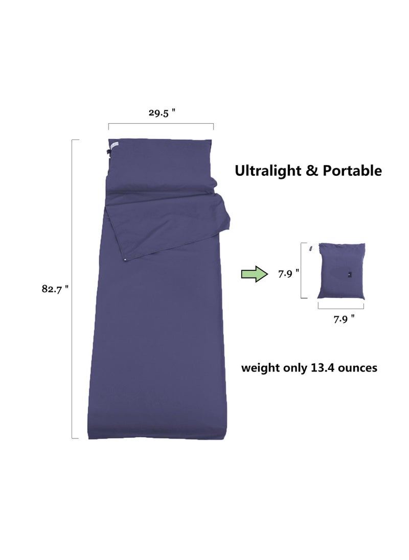 SYOSI Sleeping Bag Liner, Travel Sheets Sleep Sack for Adults, Camping for Backpacking, Hotels & Hostels, Ultralight Backpacking, Comfortable Sleep Sack for Backpacking, Hotel, Hostels & Traveling  - Image 4