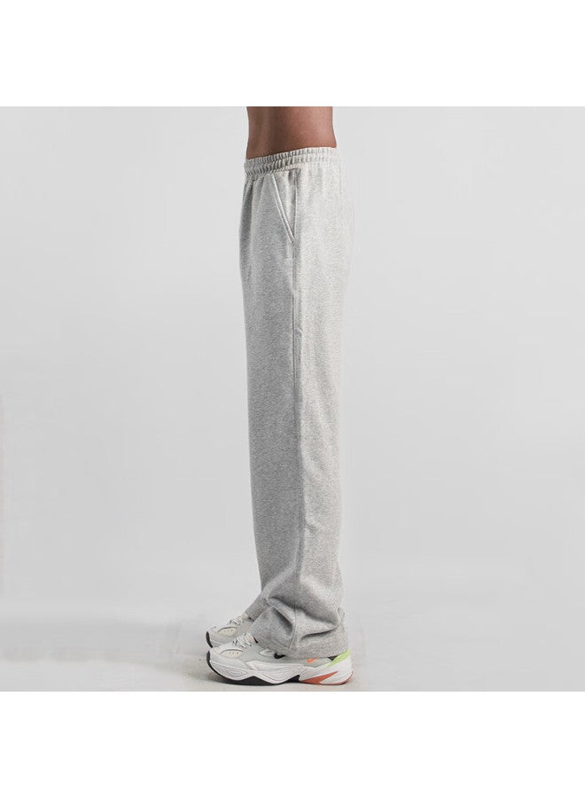 Dingfengbaoluo Men's Summer Thin Straight Pure Color Loose Wide Leg Pants Xs29 Gray 3XL - Image 3