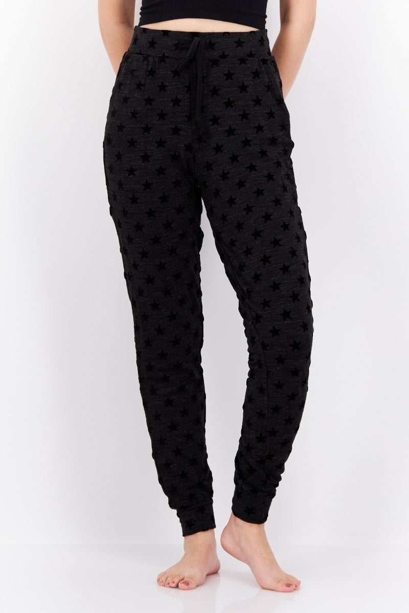 STEVE MADDEN BB Dakota by Steve Madden Women Drawstring Allover Print Panjama, Black - Image 1