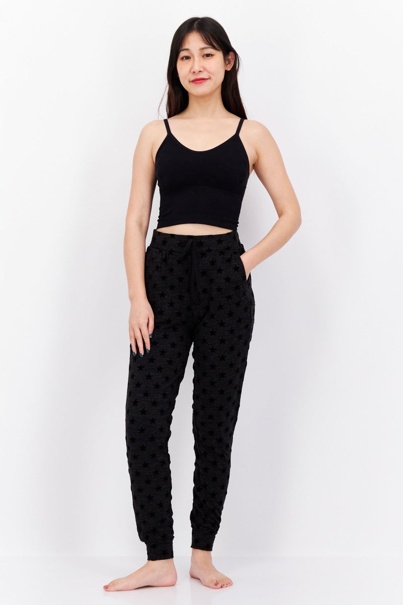 STEVE MADDEN BB Dakota by Steve Madden Women Drawstring Allover Print Panjama, Black - Image 4