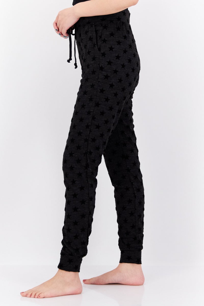 STEVE MADDEN BB Dakota by Steve Madden Women Drawstring Allover Print Panjama, Black - Image 4