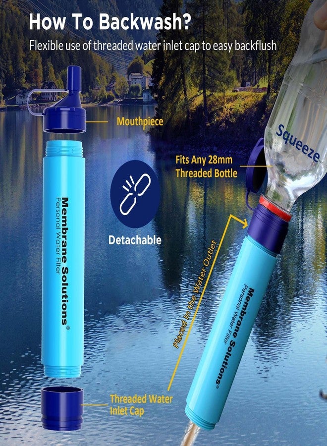 Membrane Solutions Portable Water Filter with A Official Carry Case, Emergency Water Filtration Straw Survival, Lightweight 5-Stage Water Purifier for Camping Hiking Backpacking and Tactical Gear - Image 5