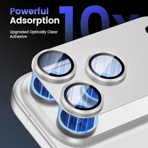 CASENED Camera Lens Protector Tempered Glass for iPhone 17 Pro Max - Alloy Metal Cover with Tempered Glass - Scratch Resistant, Easy Installation (1, Silver, iPhone 17 Pro Max) - Image 5