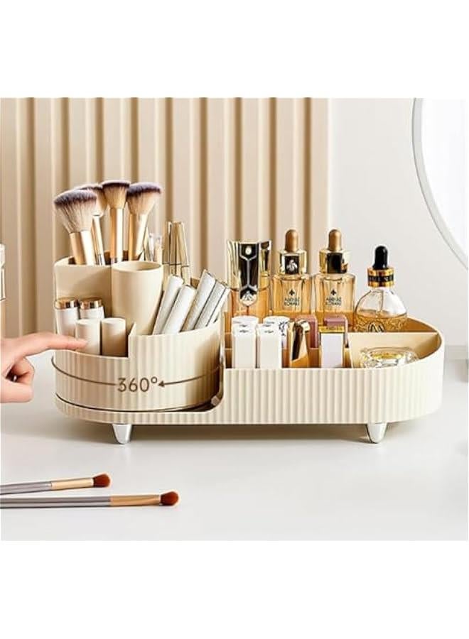 HOOKOR Rotating Makeup Organizer, Makeup Organizer Countertop, Large Capacity Cosmetic Display Case,Skin Care Product Organizer with Rotating Makeup Brush Holder Organizer,Makeup Organizer for Vanity - Image 2