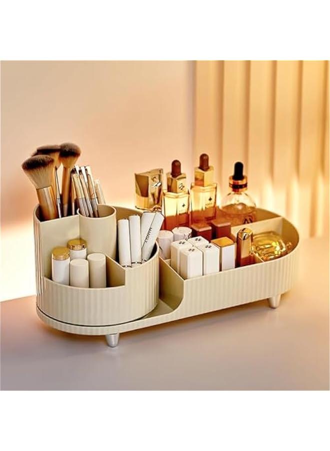 HOOKOR Rotating Makeup Organizer, Makeup Organizer Countertop, Large Capacity Cosmetic Display Case,Skin Care Product Organizer with Rotating Makeup Brush Holder Organizer,Makeup Organizer for Vanity - Image 3